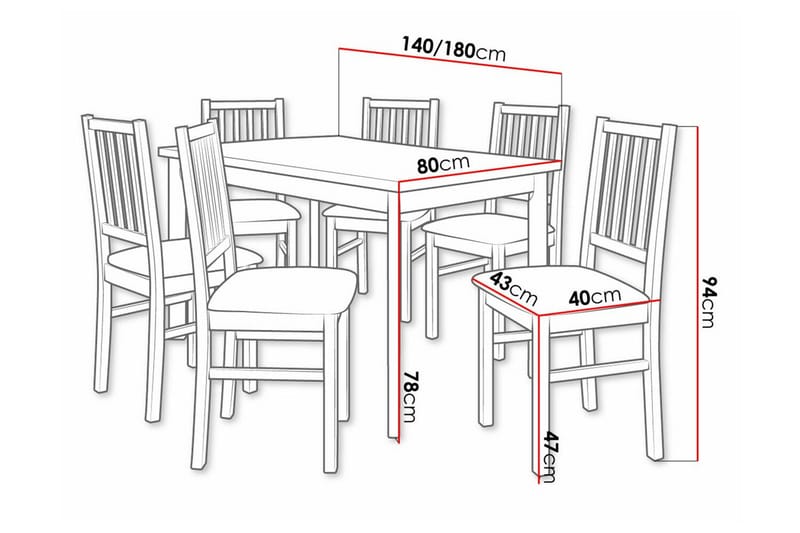Patrickswell Spisegruppe - Møbler - Borde - Spisebordssæt