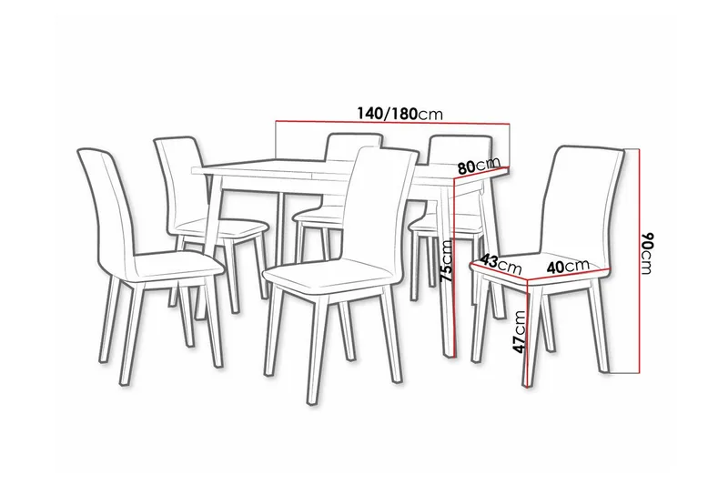 Patrickswell Spisegruppe - Møbler - Borde - Spisebordssæt