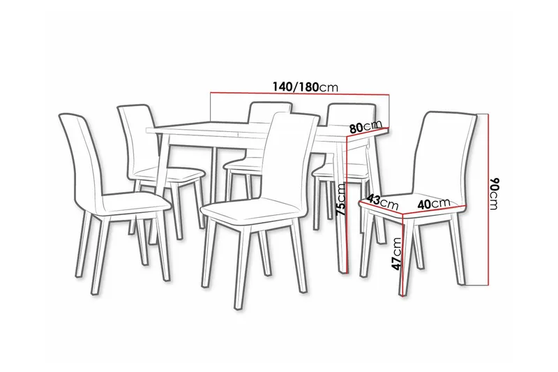 Patrickswell Spisegruppe - Møbler - Borde - Spisebordssæt