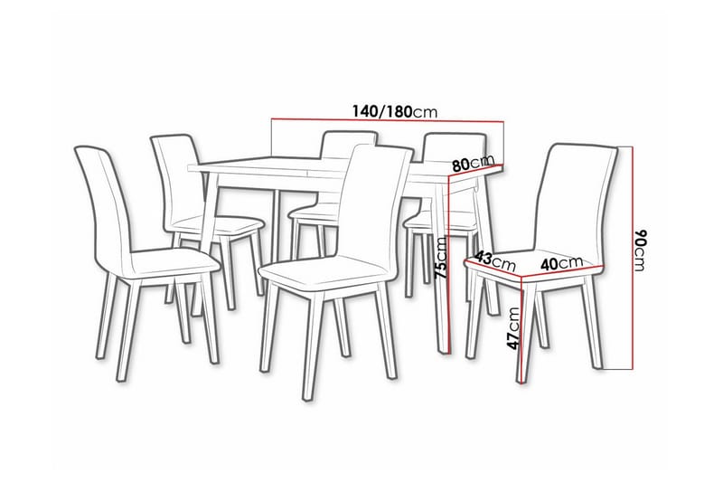 Patrickswell Spisegruppe - Møbler - Borde - Spisebordssæt