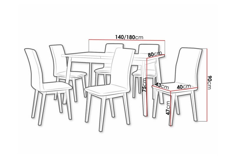 Patrickswell Spisegruppe - Møbler - Borde - Spisebordssæt