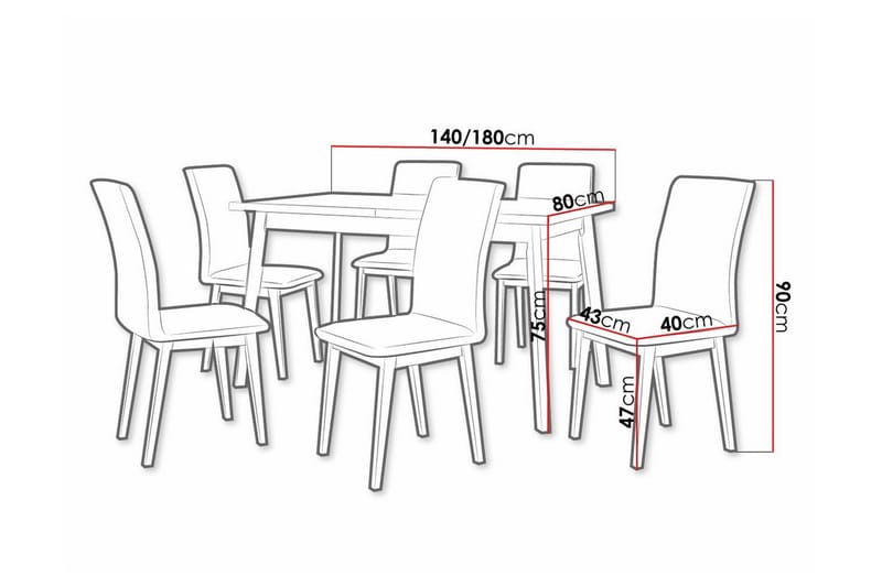 Patrickswell Spisegruppe - Møbler - Borde - Spisebordssæt