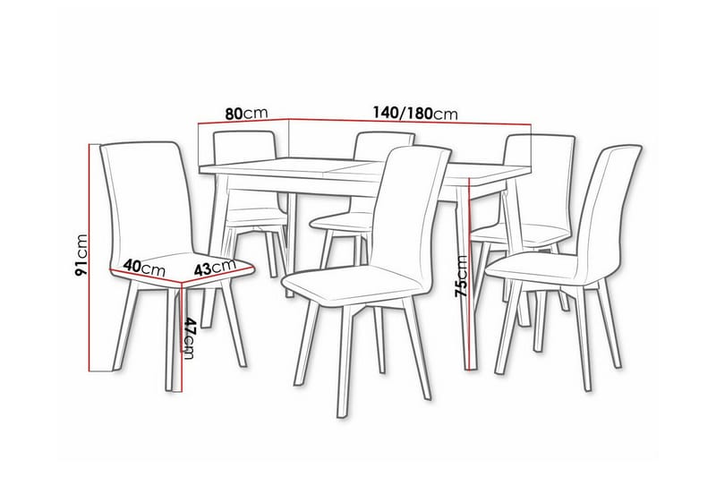 Patrickswell Spisegruppe - Møbler - Borde - Spisebordssæt