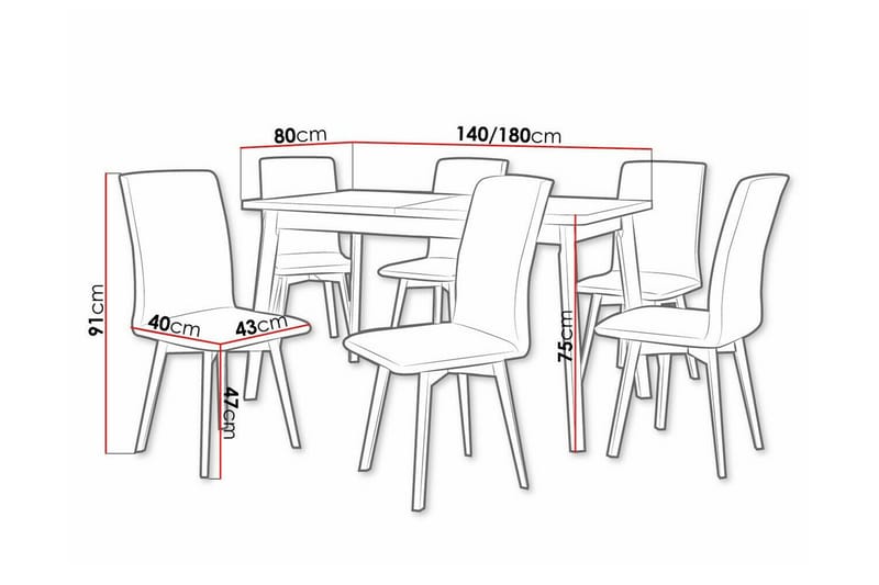 Patrickswell Spisegruppe - Møbler - Borde - Spisebordssæt