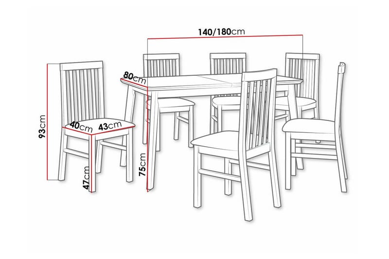 Patrickswell Spisegruppe - Møbler - Borde - Spisebordssæt