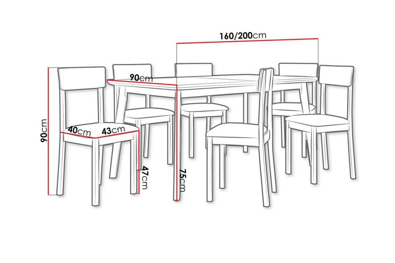 Patrickswell Spisegruppe - Møbler - Borde - Spisebordssæt