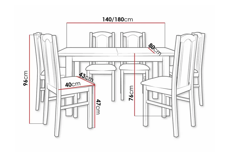 Patrickswell Spisegruppe - Møbler - Borde - Spisebordssæt