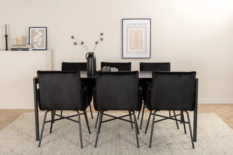 Pelle spisebord med 6 Pippi Spisebordsstol, undefined