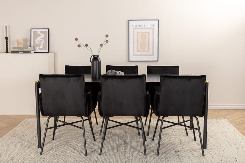 Pelle spisebord med 6 Pippi Spisebordsstol, undefined