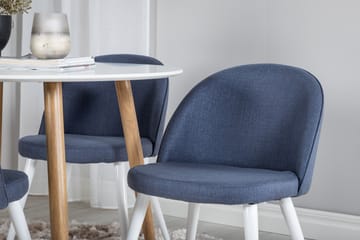 Pelle Spisebordssæt 100 cm Rund inkl 4 Sedavi Stole - Hvid/Natur/Sort - Møbler - Borde - Spisebordssæt