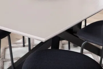 Penny Spisebordssæt 190 cm inkl 6 Moncoll Stole - Grå/Sort - Møbler - Borde - Spisebordssæt