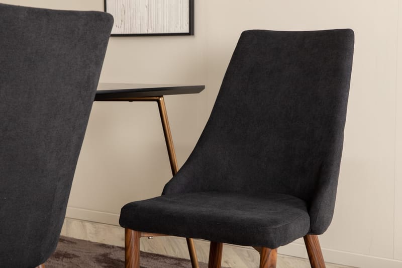 Pipi Spisebordssæt 190 cm inkl 6 Campomar Stole - Sort/Kobber/Brun - Møbler - Borde - Spisebordssæt