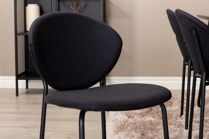 Pipi Spisebordssæt 190 cm inkl 6 Moncoll Stole - Sort - Møbler - Borde - Spisebordssæt