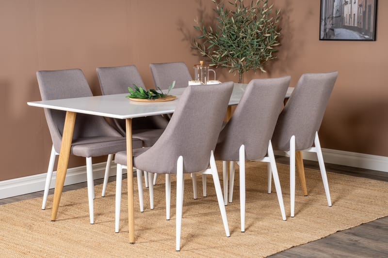 Pontus Spisebord 180 cm med 6 Ludde Spisebordsstole - Spisebordssæt