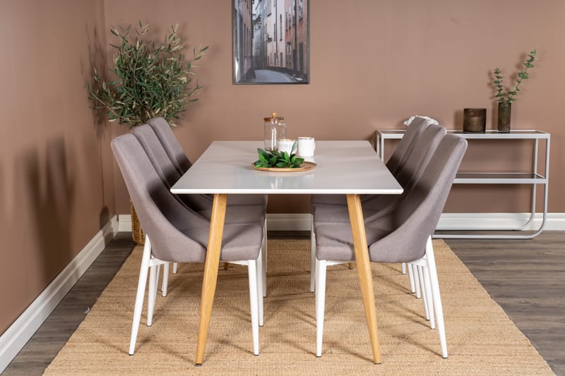 Pontus Spisebord 180 cm med 6 Ludde Spisebordsstole - Spisebordssæt