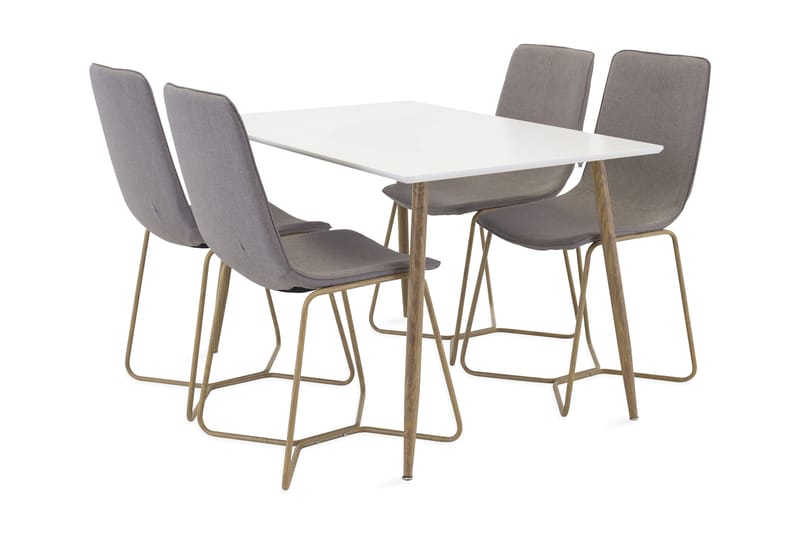 Pontus Spisebordssæt 120 cm med 4 Thella Stole - Sort/Grå - Spisebordssæt