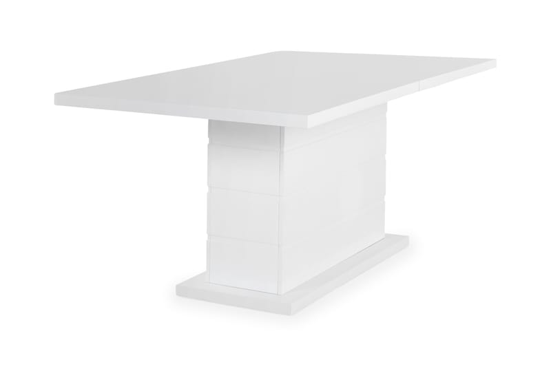 Ratliff Spisebord 180 cm Udtræksbord med tillægsplade + 6 stk Nibe stol sort med egetræben - Hvid/Sort - Møbler - Borde - Spisebordssæt