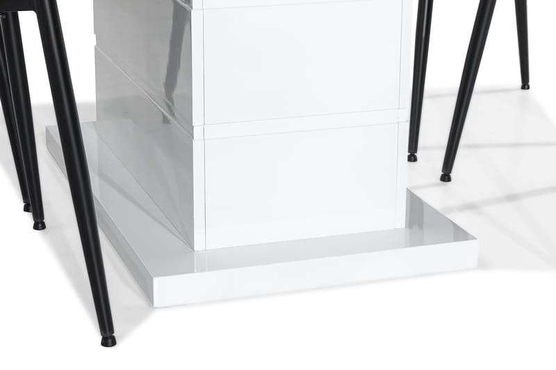 Ratliff Spisebordssæt 120 cm med 4 Alsarp Stol - Hvid/Blå - Møbler - Borde - Spisebordssæt