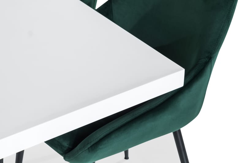 Ratliff Spisebordssæt 120 cm med 4 Alsarp Stol - Hvid/Grøn - Spisebordssæt