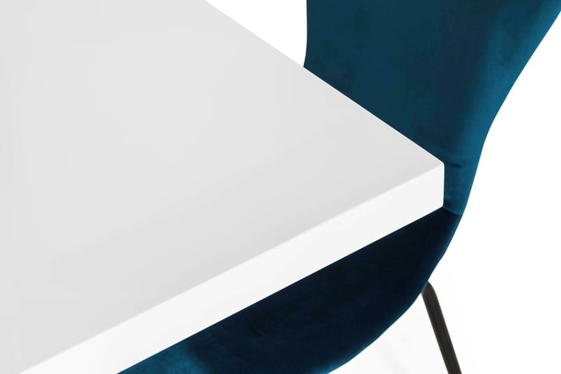 Ratliff Spisebordssæt 120 cm med 4 Perco Stole - Hvid/Blå - Spisebordssæt