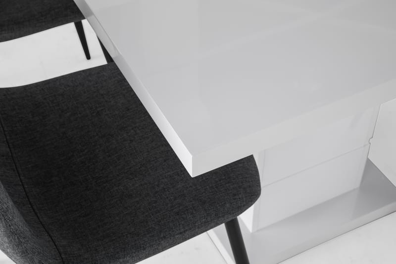 Ratliff Spisebordssæt 120x40cm m. 4 Nibe Stole - Hvid/Grå/Sort - Møbler - Borde - Spisebordssæt