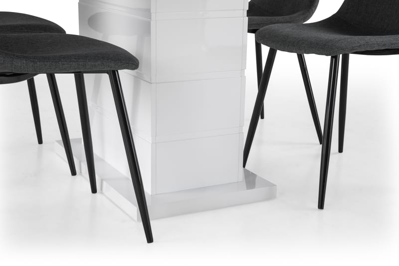 Ratliff Spisebordssæt 120x40cm m. 4 Nibe Stole - Hvid/Grå/Sort - Møbler - Borde - Spisebordssæt