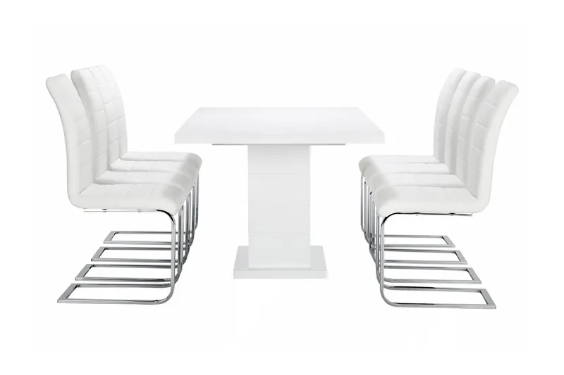 Ratliff Spisebordssæt 180 cm + 8 Sorado Stole - Hvid/Krom - Møbler - Borde - Spisebordssæt