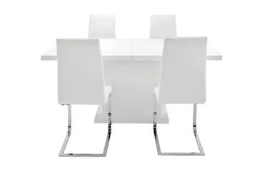 Ratliff Spisebordssæt 180 cm + 4 Sorado Stole - Hvid/Krom - Møbler - Borde - Spisebordssæt
