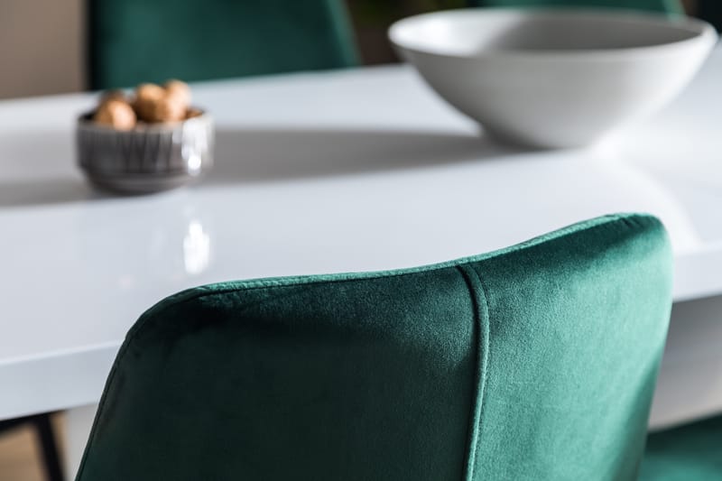 Ratliff Spisebordssæt 180 cm med 6 Alsarp Stol - Hvid/Grøn - Spisebordssæt