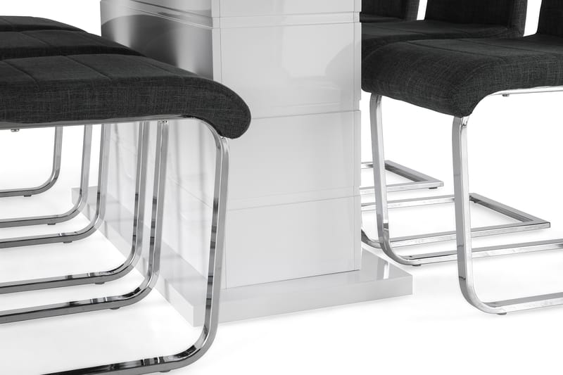 Ratliff Spisebordssæt 180x40cm m. 6 Cibus Stole - Hvid/Grå - Møbler - Borde - Spisebordssæt