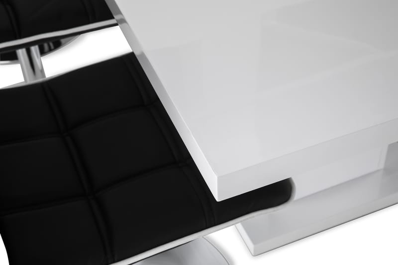 Ratliff Spisebordssæt 180x40cm m. 6 Frida Stole - Hvid/Sort - Møbler - Borde - Spisebordssæt