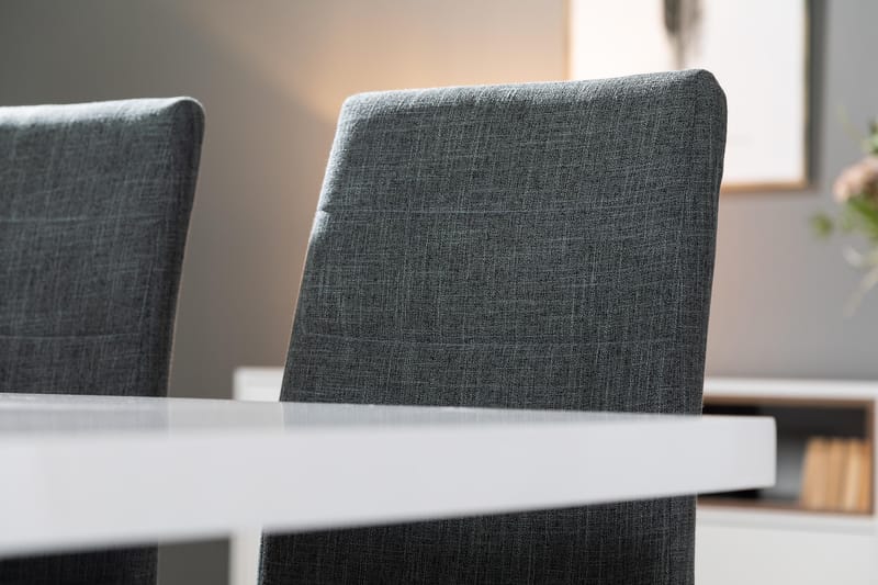 Ratliff Spisebordssæt 200x40cm m. 8 Cibus Stole - Hvid/Grå - Møbler - Borde - Spisebordssæt