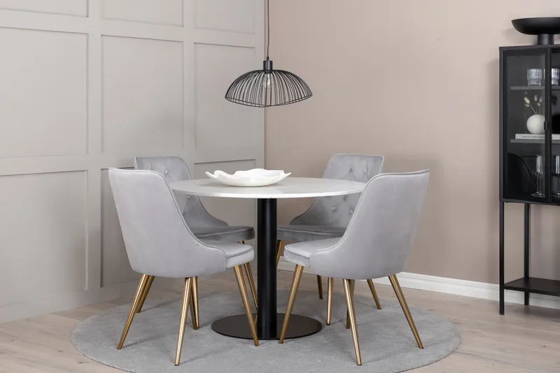 Razzia Spisebordssæt 106 cm Rund + 4 Valera Spisebordsstole, undefined