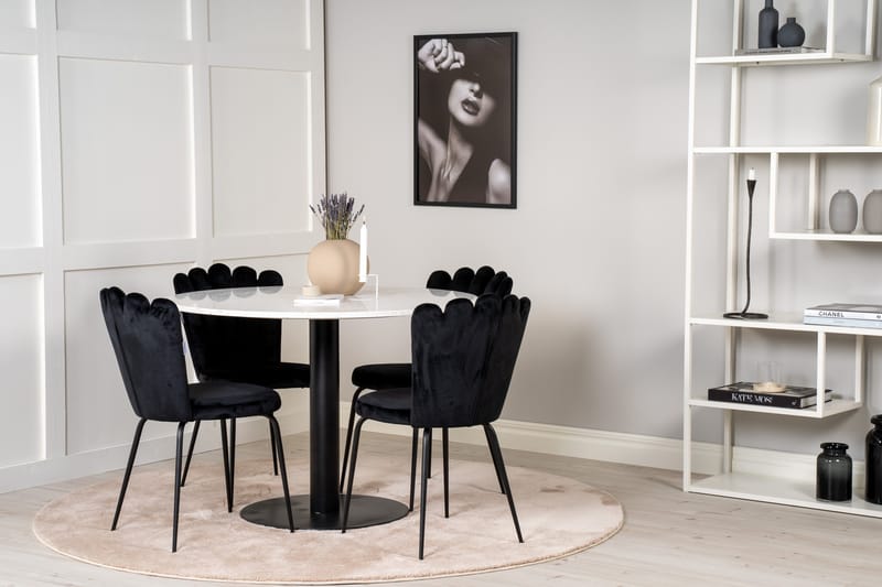 Razzia Spisebordssæt med 4 Limhamn spisebordsstole Sort - Furniture Fashion - Møbler - Borde - Spisebordssæt