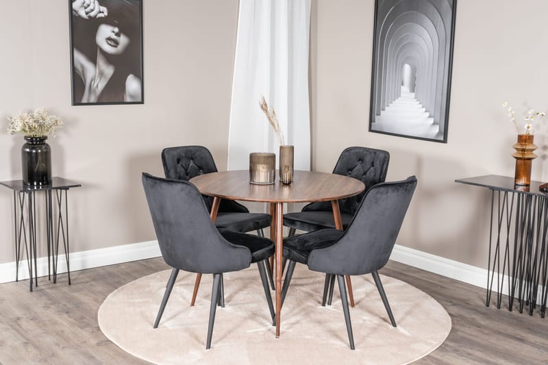 Ridones Spisebordssæt 100 cm Rund + 4 Valera Spisebordsstole, undefined