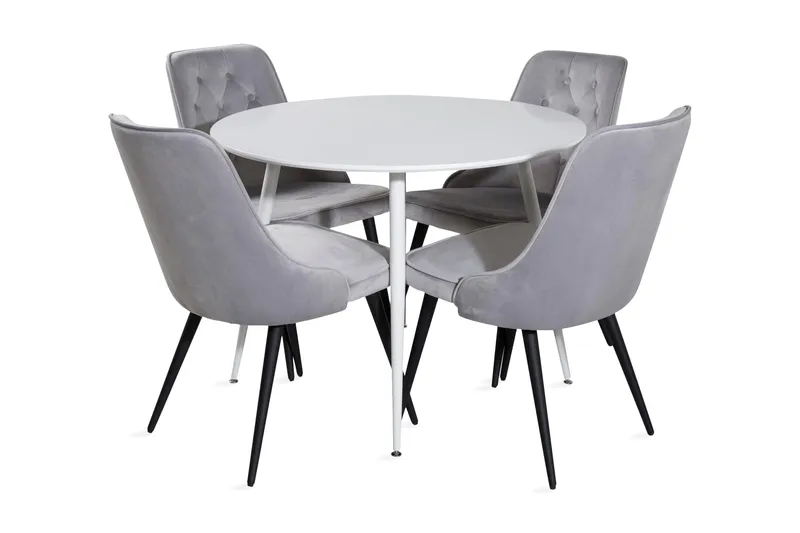 Ridones spisebordssæt med 4 Valera lyx velourstole, undefined