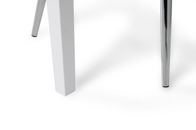 Romeo Spisebordssæt 140 cm Beton med 4 Nibe Stole - Hvid/Grå/Krom - Spisebordssæt