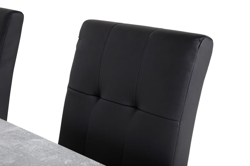 Romeo Spisebordssæt 140 cm med 4 Viktor Stole - Beton/Hvid/Sort - Møbler - Borde - Spisebordssæt