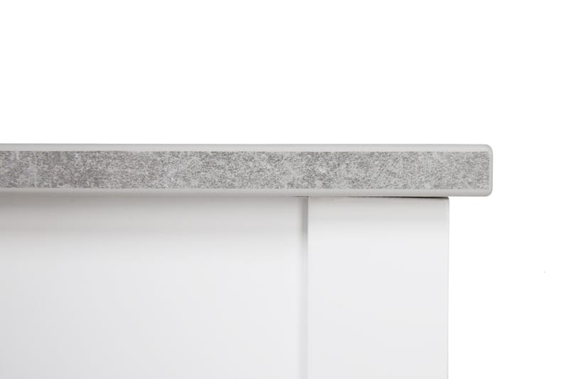 Romeo Spisebordssæt 140 cm med 4 Viktor Stole - Beton/Hvid/Sort - Spisebordssæt