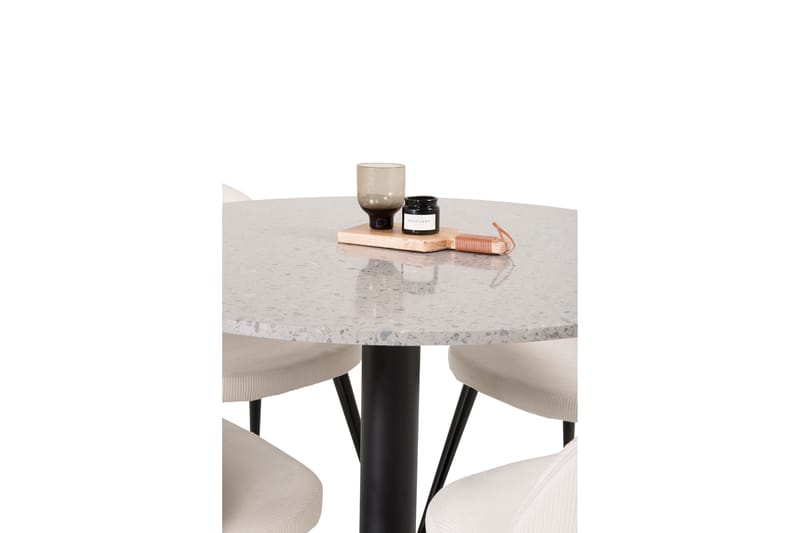 Runa Spisebord med Valerie Luksus Fløjl stol 4 stk - Spisebordssæt