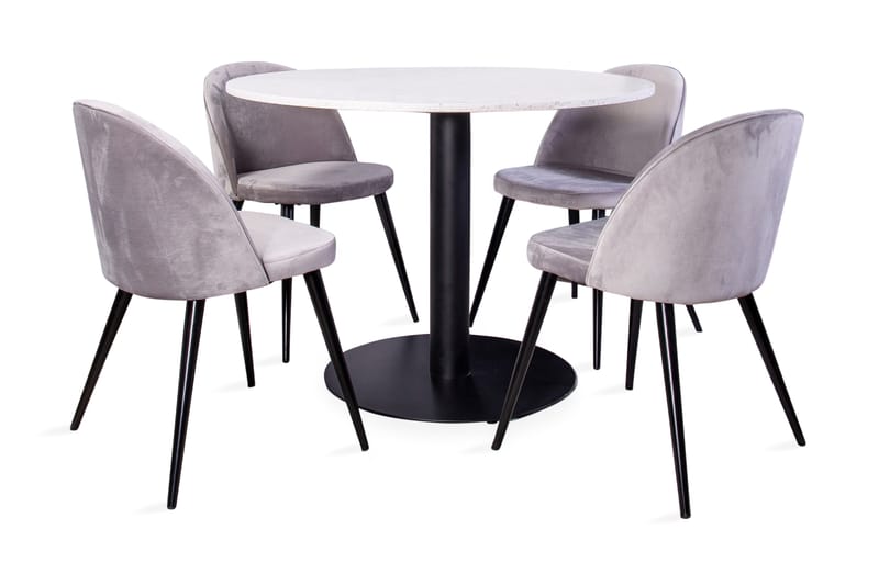 Runa Spisebord med Valerie velourstol 4 stk, undefined
