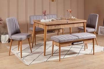 Shundrea Spisebordssæt 5 dele 75 cm - Træ/natur - Møbler - Borde - Spisebordssæt