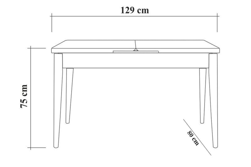 Shundrea Spisebordssæt 5 dele 75 cm - Valnød - Spisebordssæt