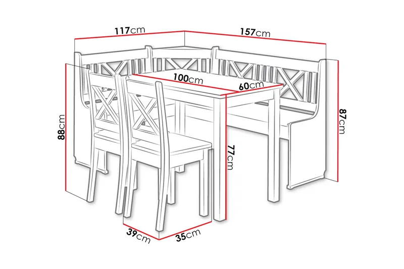 Sialana Spisebordssæt - Elletræ - Møbler - Borde - Spisebordssæt