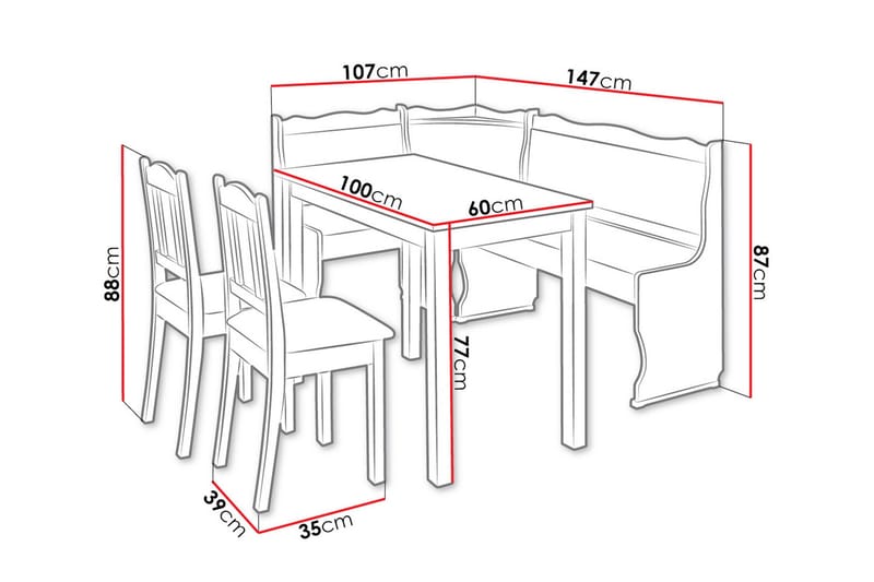 Sialana Spisebordssæt - Træ/Brun - Møbler - Borde - Spisebordssæt