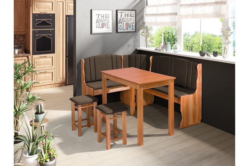 Sialana Spisebordssæt - Træ/Sort - Møbler - Borde - Spisebordssæt