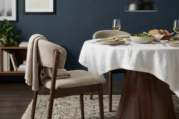 Siena Matgruppe rund 130 cm Valnød med 6 Nala-spisestole - Valnød - Møbler - Borde - Spisebordssæt