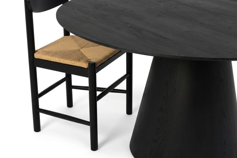 Siena Matgruppe rund 150 cm Sort med 6 Malte Spisestole - Møbler - Borde - Spisebordssæt
