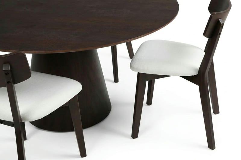 Siena spisegruppe 150 cm rund i røget eg med 6 Amelia spisestole med hynde - Røget eg/Beige - Møbler - Borde - Spisebordssæt
