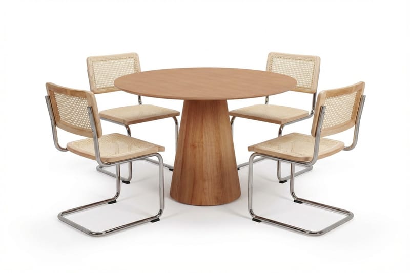 Siena spisegruppe rund 110 cm eg med 4 Build spisebordsstole, Eg